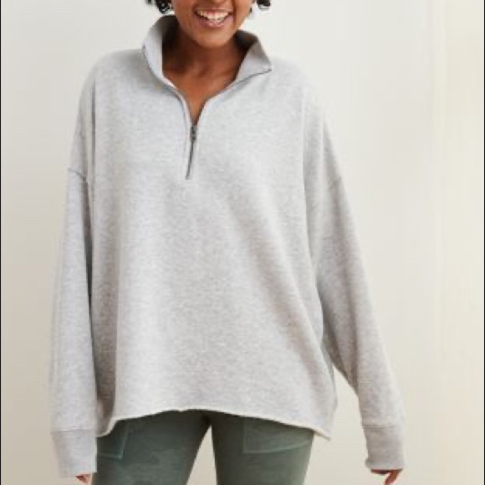 Aerie Sunday Soft Quarter-Zip Sweatshirt